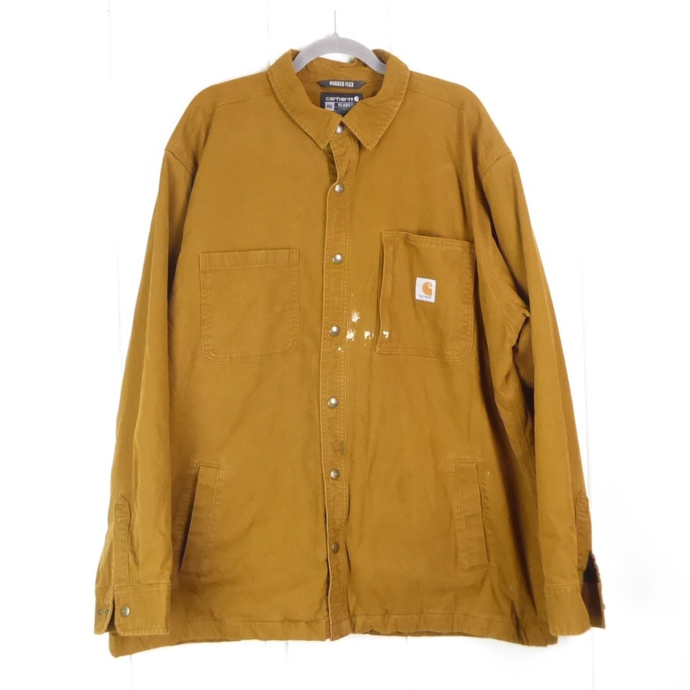 Carhartt Shirt Jacket Mens SZ 2XL Rigby Rugged Flex Fleece Lined Work Wear Read